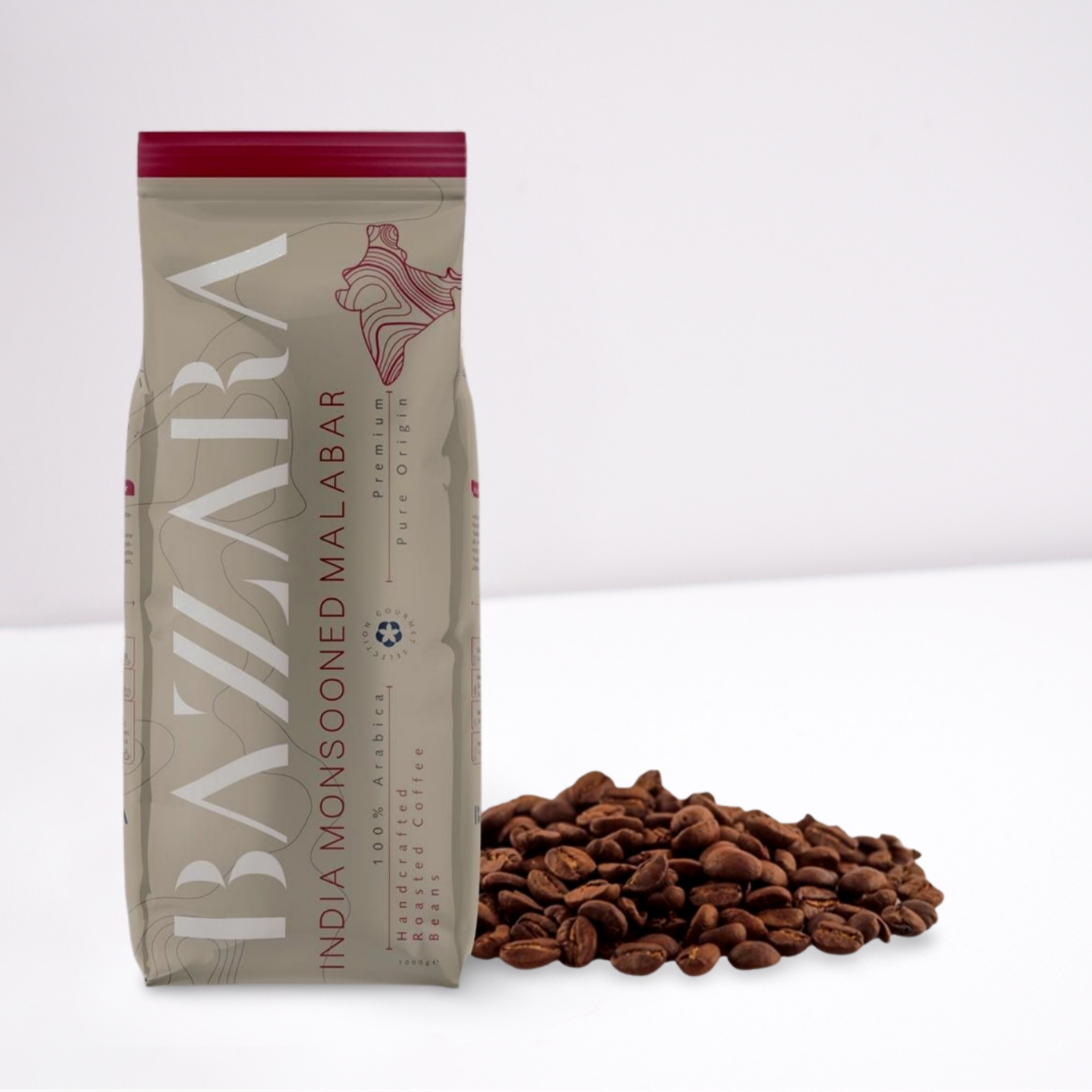 Bazzara India Monsonato Malabar Cafea Boabe 1kg
