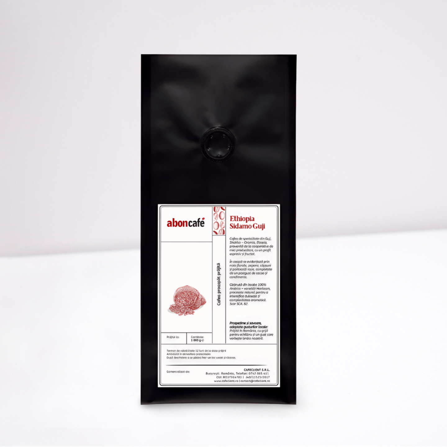 Aboncafe Ethiopia Sidamo Guji cafea boabe 1 Kg