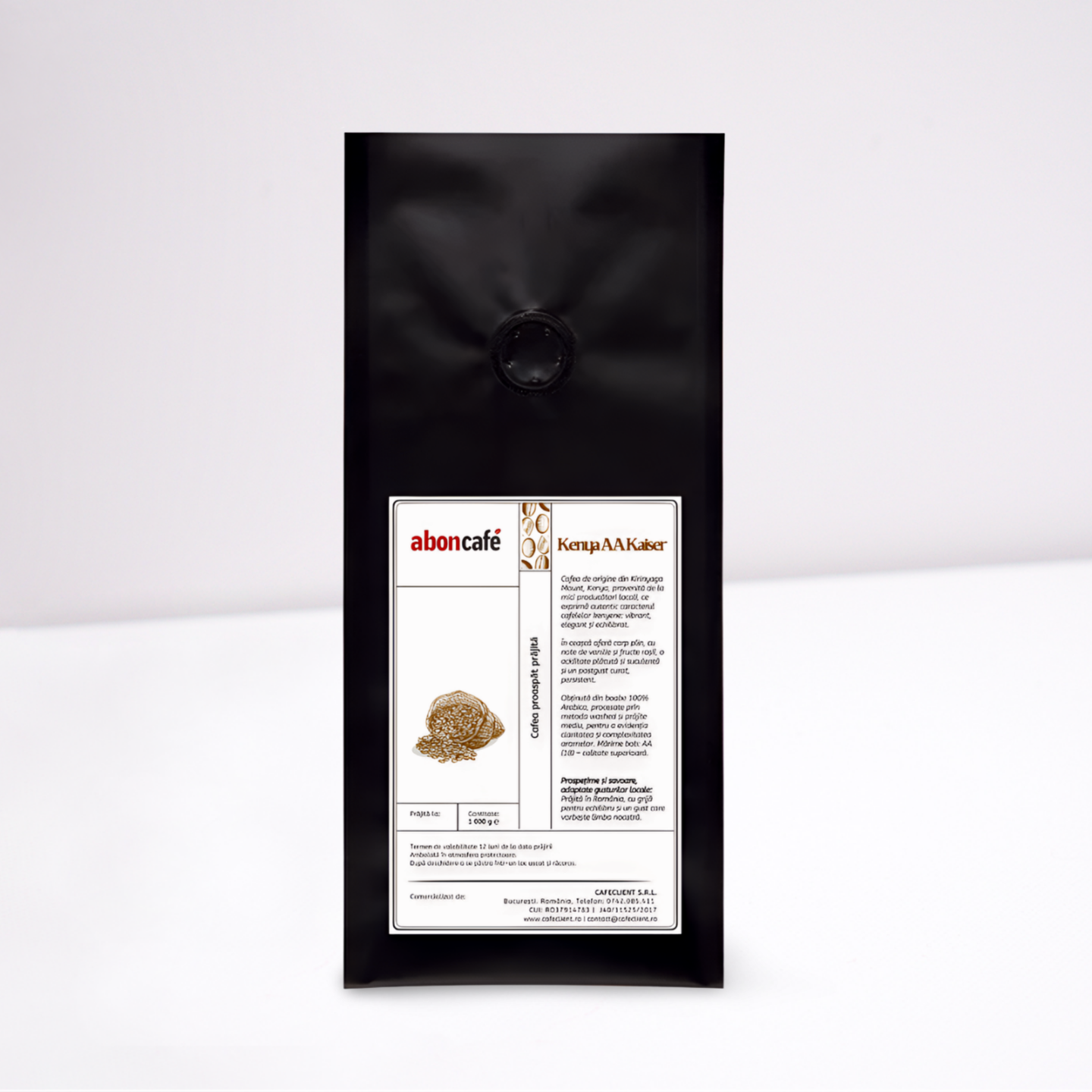 Aboncafe Kenya AA Kaiser cafea boabe 1 Kg