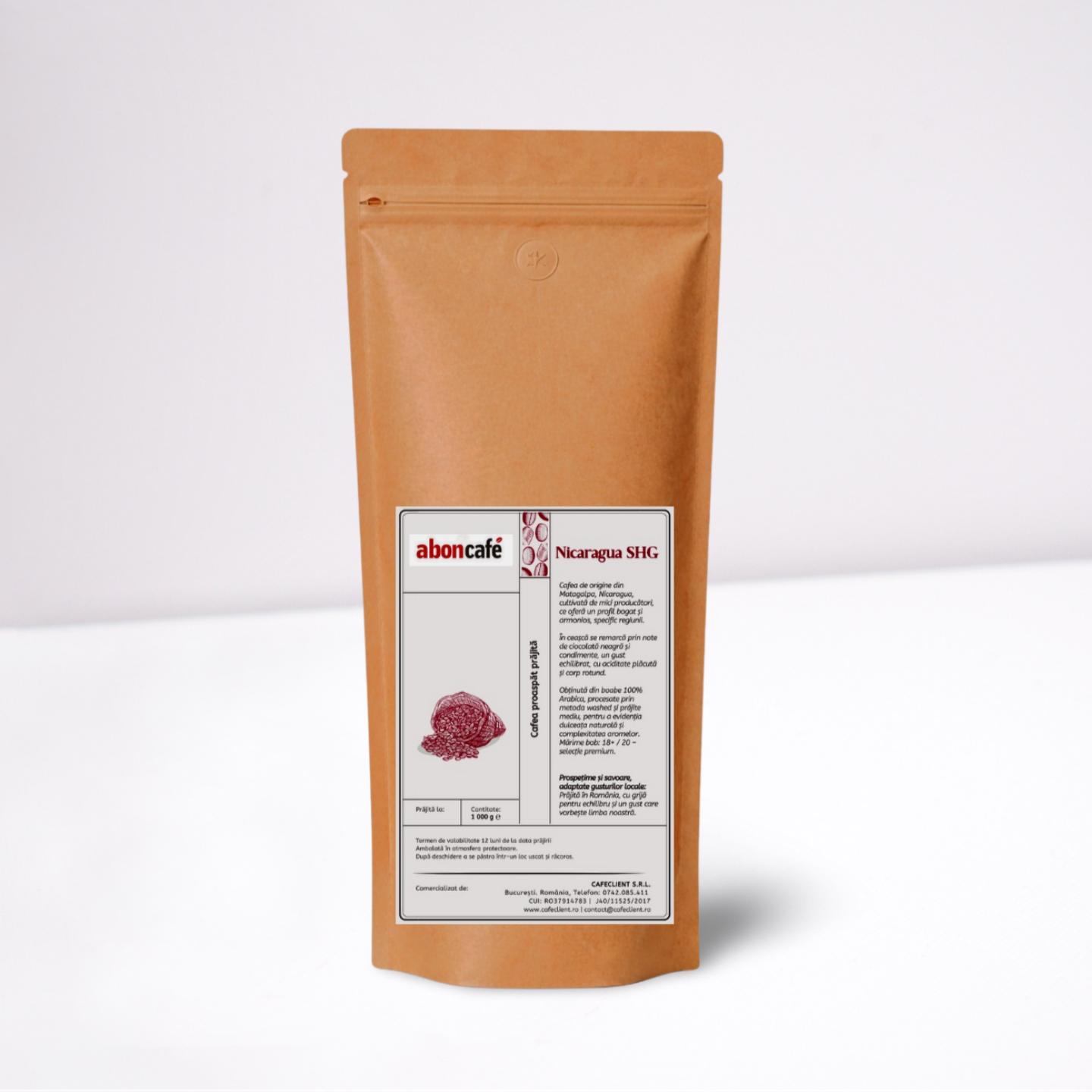 Aboncafe Nicaragua SHG cafea boabe 1 Kg